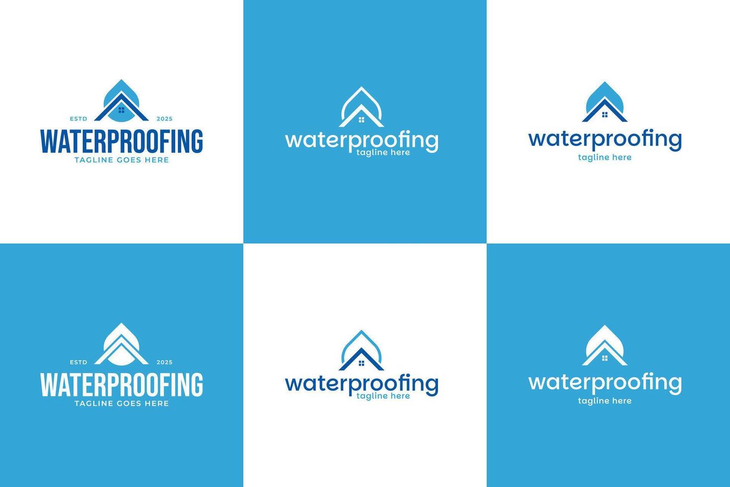 Set collection of waterproof house logo design template illustration vector