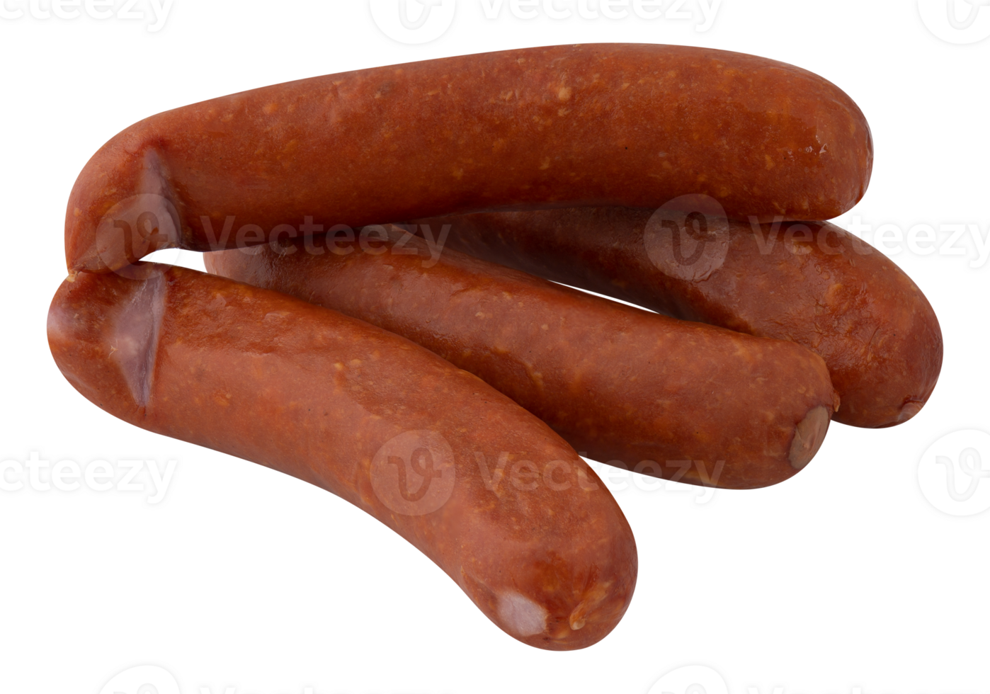 4 red sausage cut out isolated transparent background png
