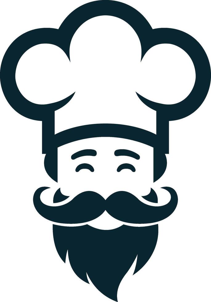 chef hat and mustache icon illustration vector