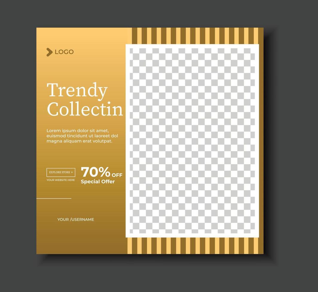 Luxury Fashion Collection Social Media Post Elegant And Professional Template. vector
