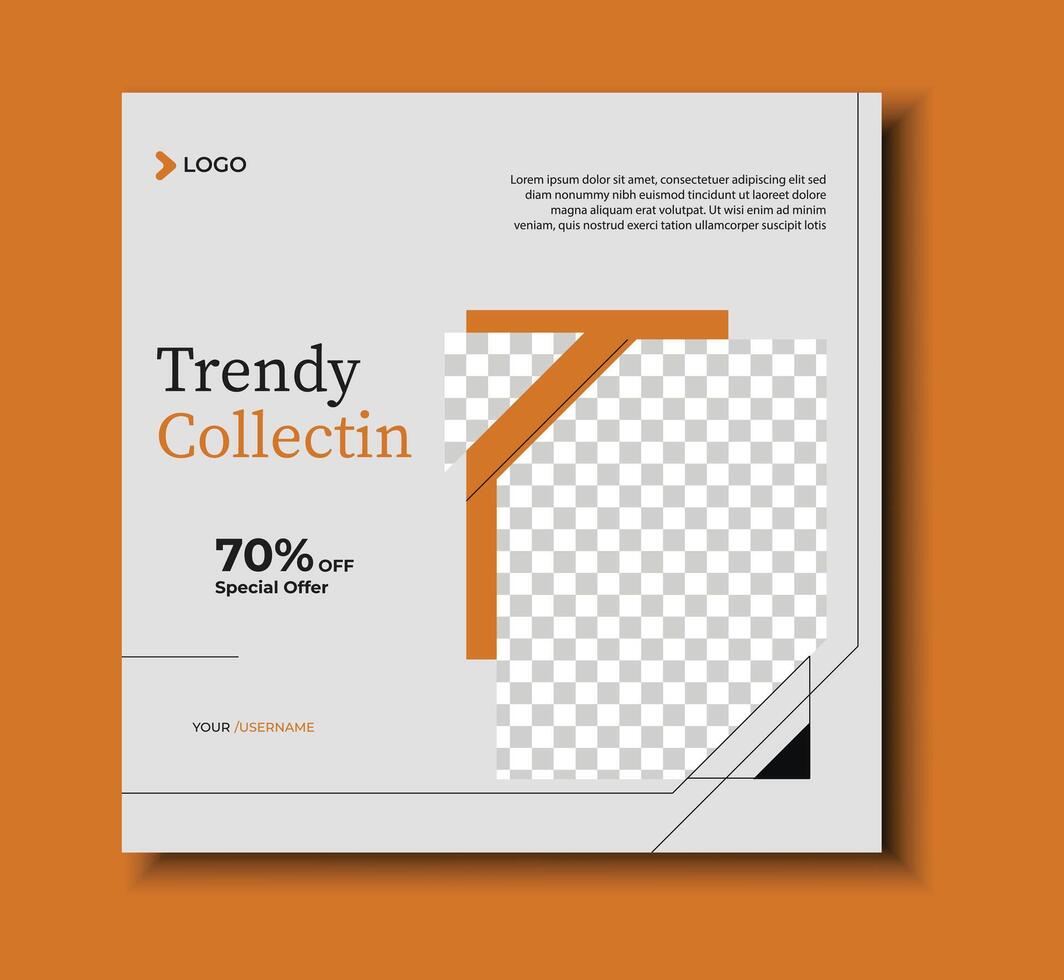 Trendy Fashion Collection Social Media Post Modern And Stylish Design vector