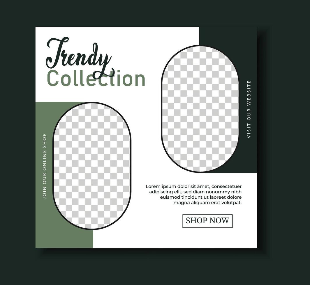 Fashion Collection Social Media Post Template Trendy And Modern Design. vector