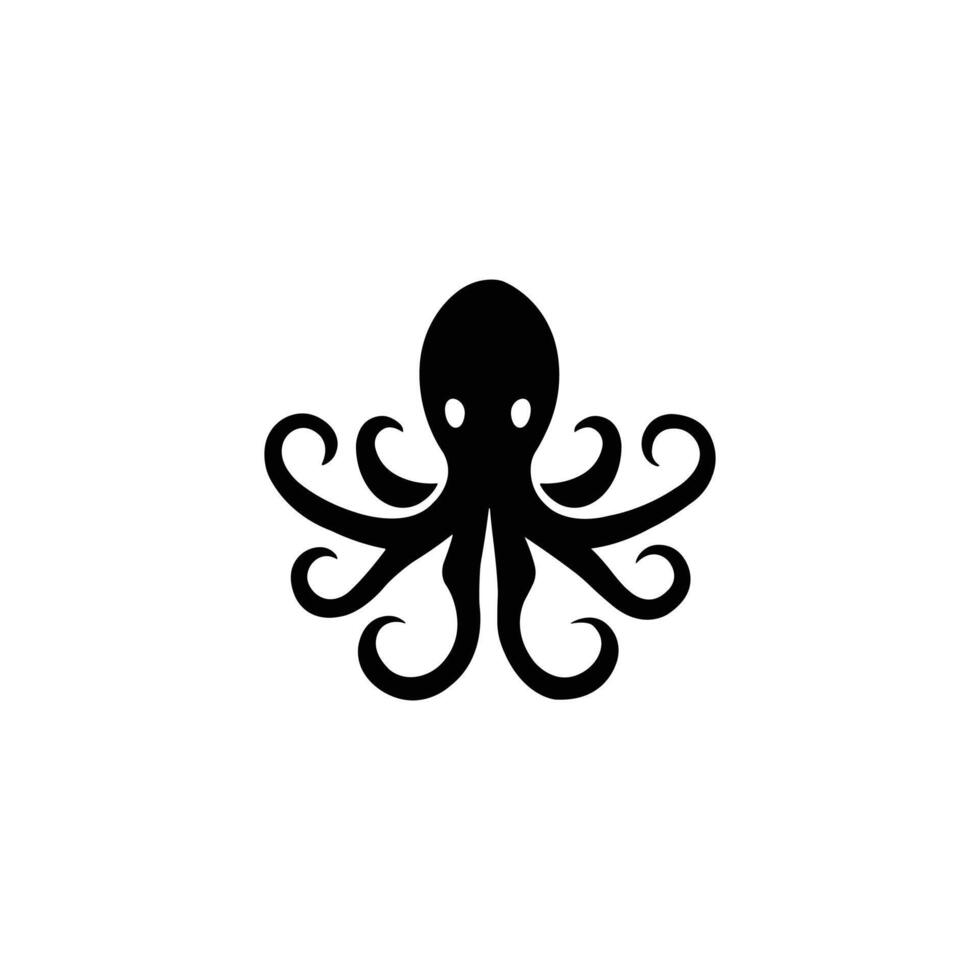 octopus icon in minimalist and modern design vector