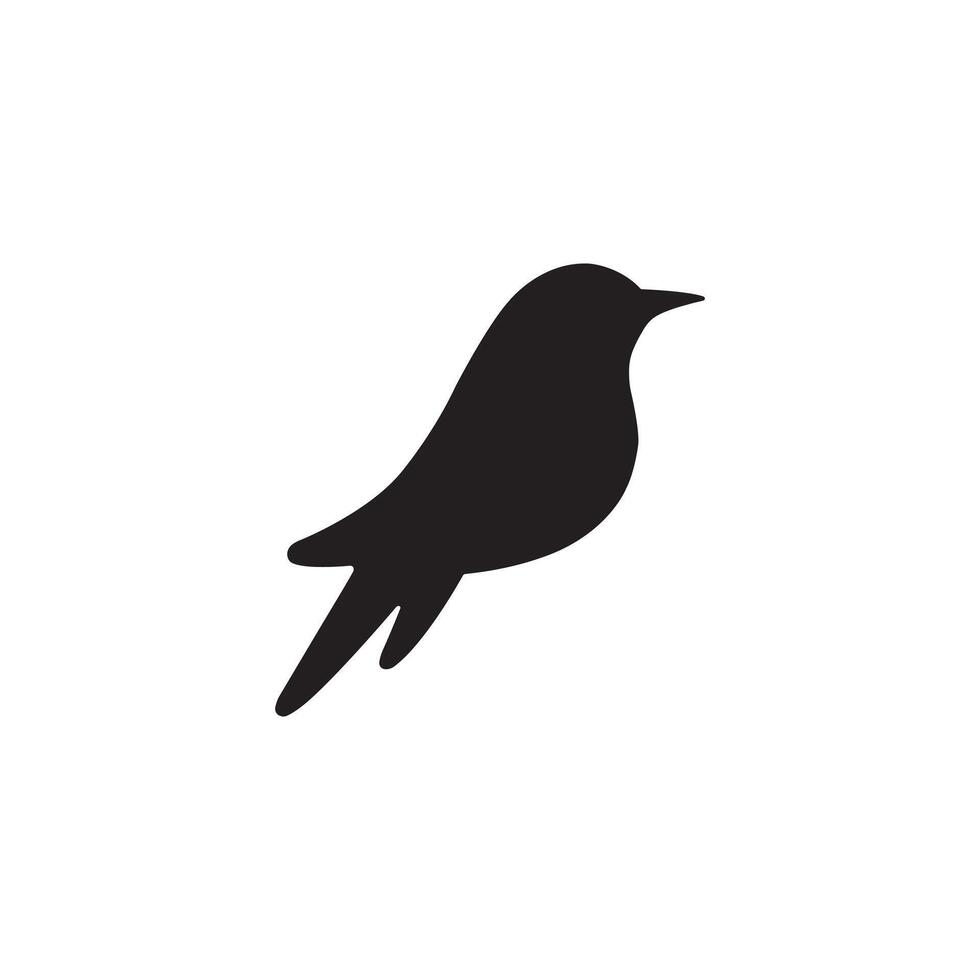Simple black bird icon on white background vector