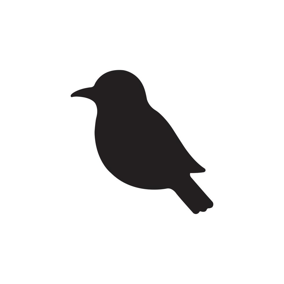 Black rain bird silhouette on white background vector