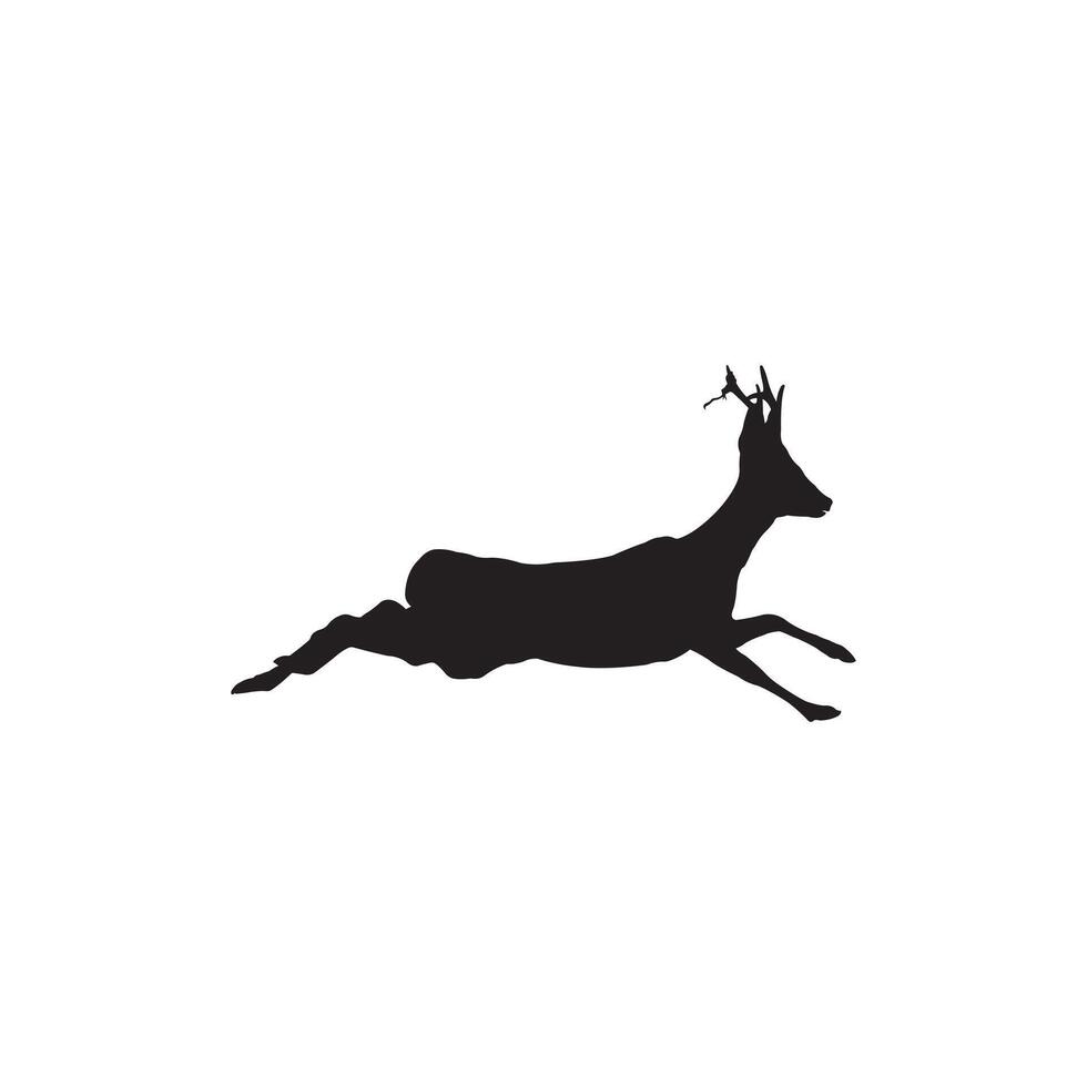 Jumping Deer Silhouette for Speed, Grace, and Motion Concepts vector