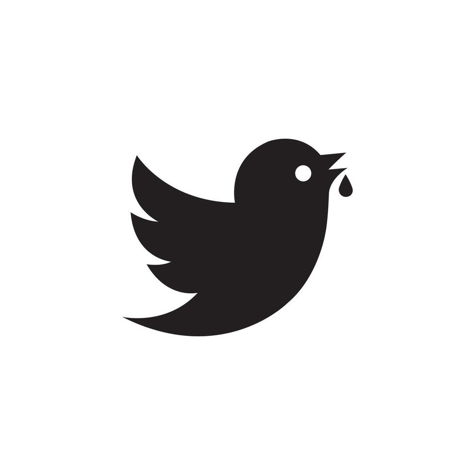 Icon silhouette of a flying bird with food pouring from its beak vector