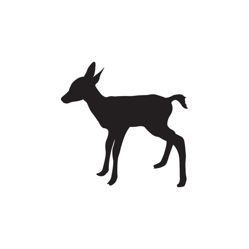 Cute Baby Deer Silhouette for Wildlife and Nature Designs vector