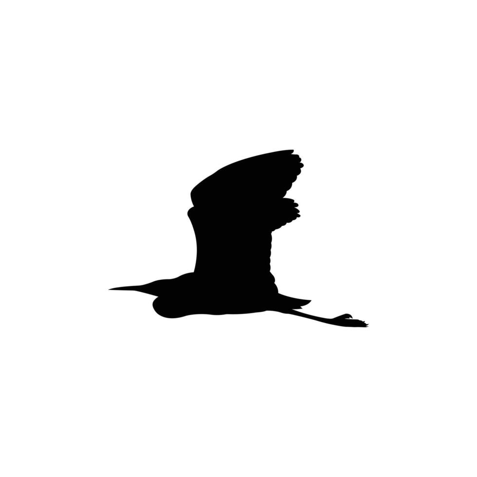 Silhouette of a flying heron bird in a very simple and elegant style vector