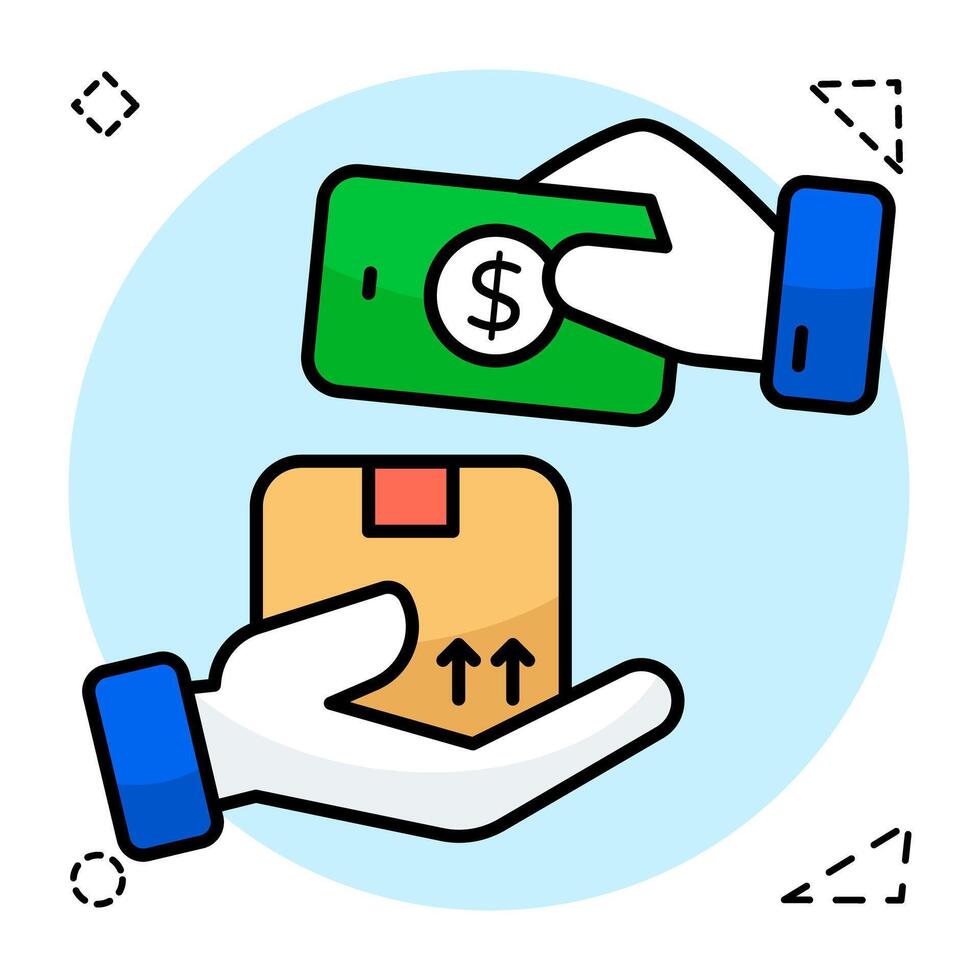 Conceptual design icon of cash on delivery vector