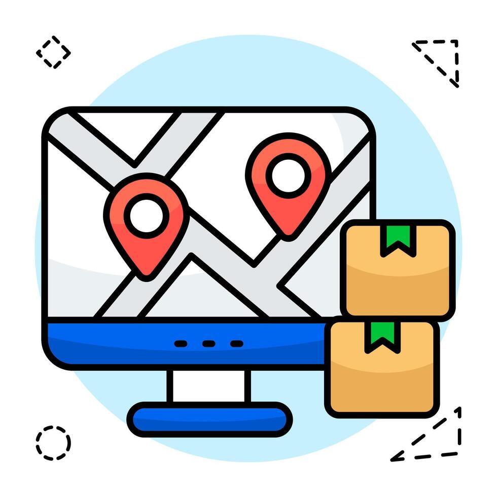 Perfect design icon of online parcel location vector