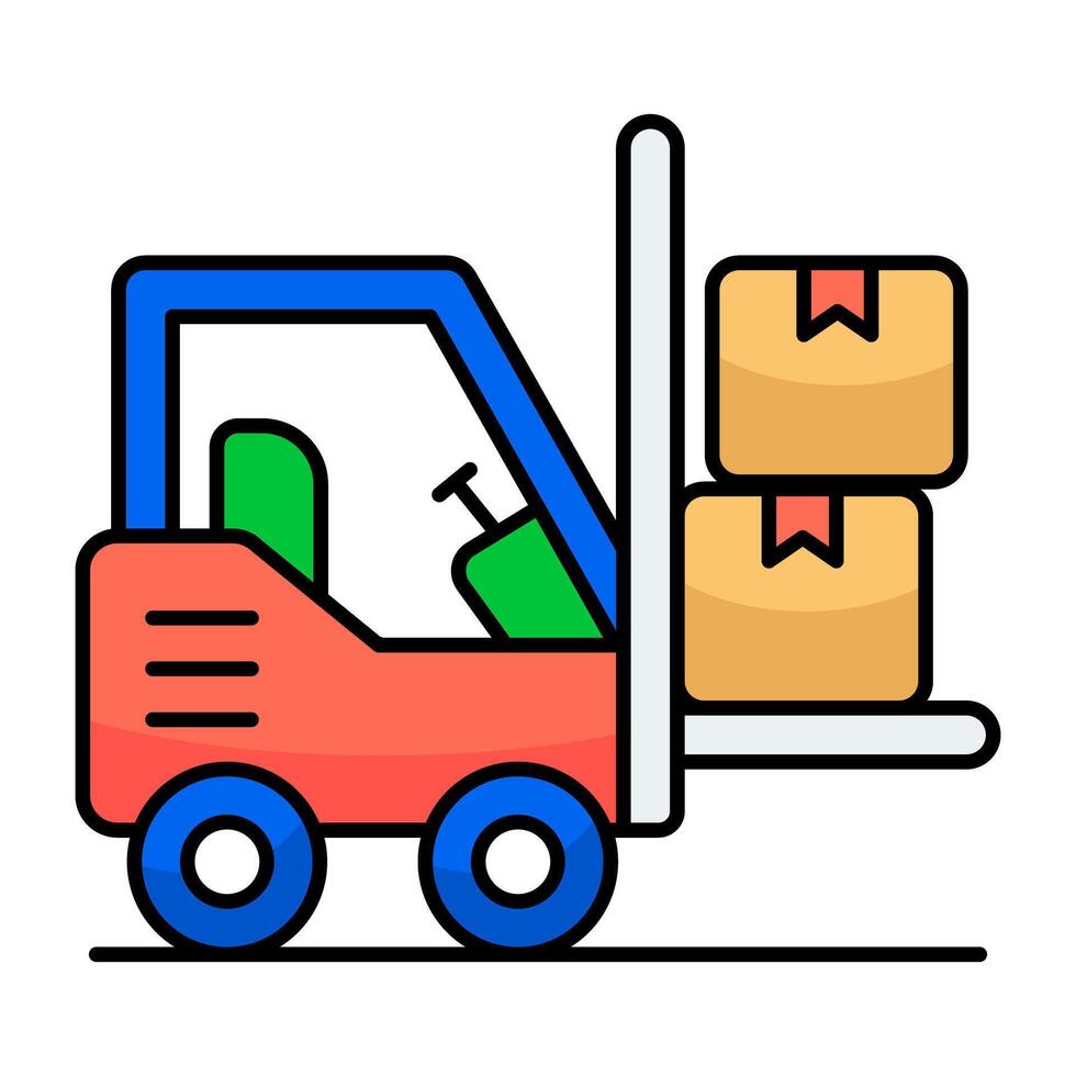 Modern design icons of forklift truck vector
