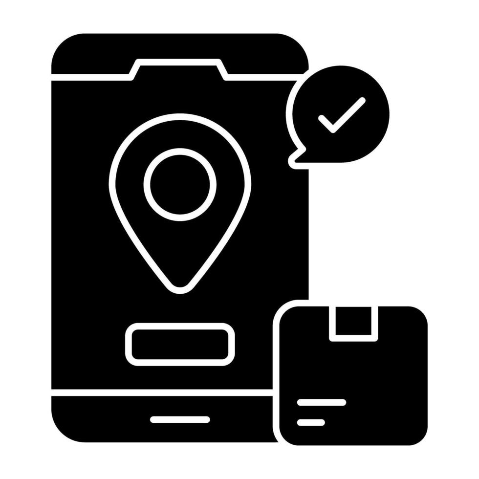 Perfect design iconsof mobile parcel location vector