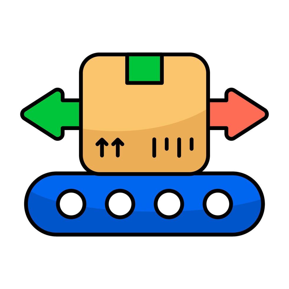 Conveyor belt icon, editable s vector
