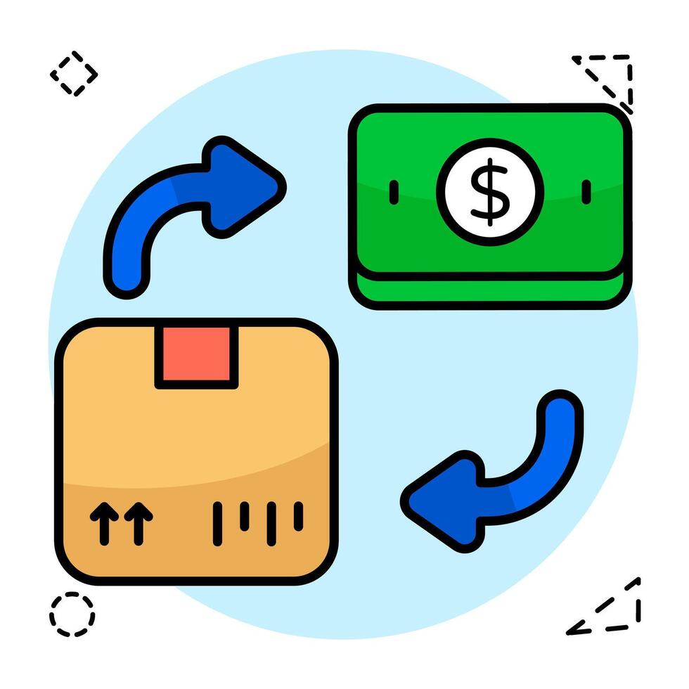 Conceptual flat design cash on delivery vector