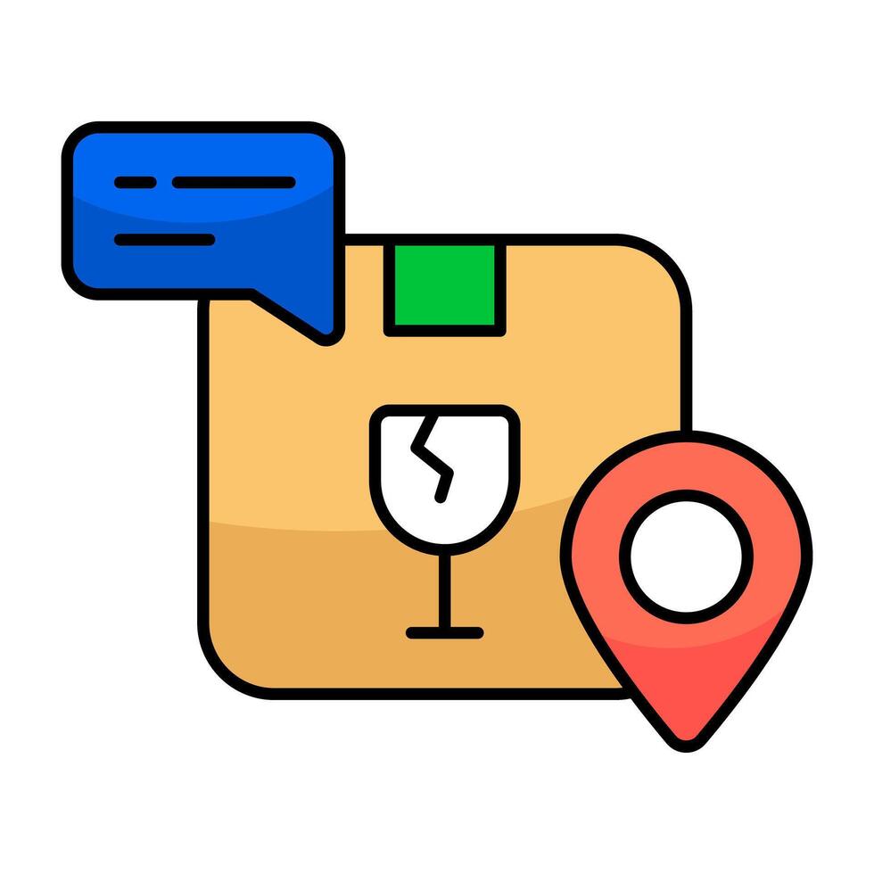 Modifiable icon of fragile parcels vector