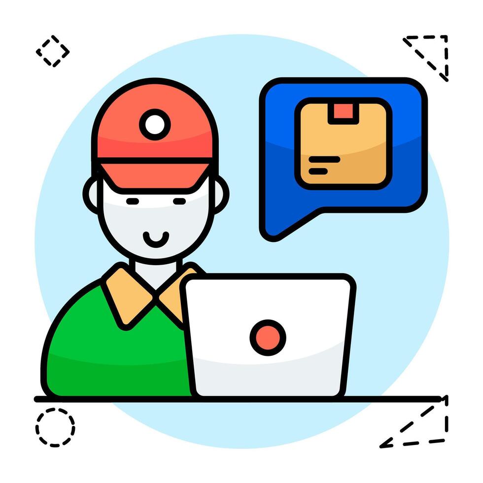 An editable design of logistic chat vector
