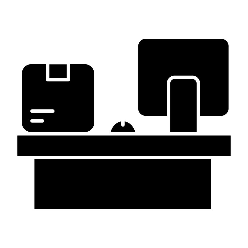 A flat design icon of logistic reception vector