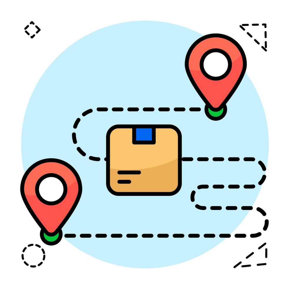 Modern icon flat of parcel tracking vector