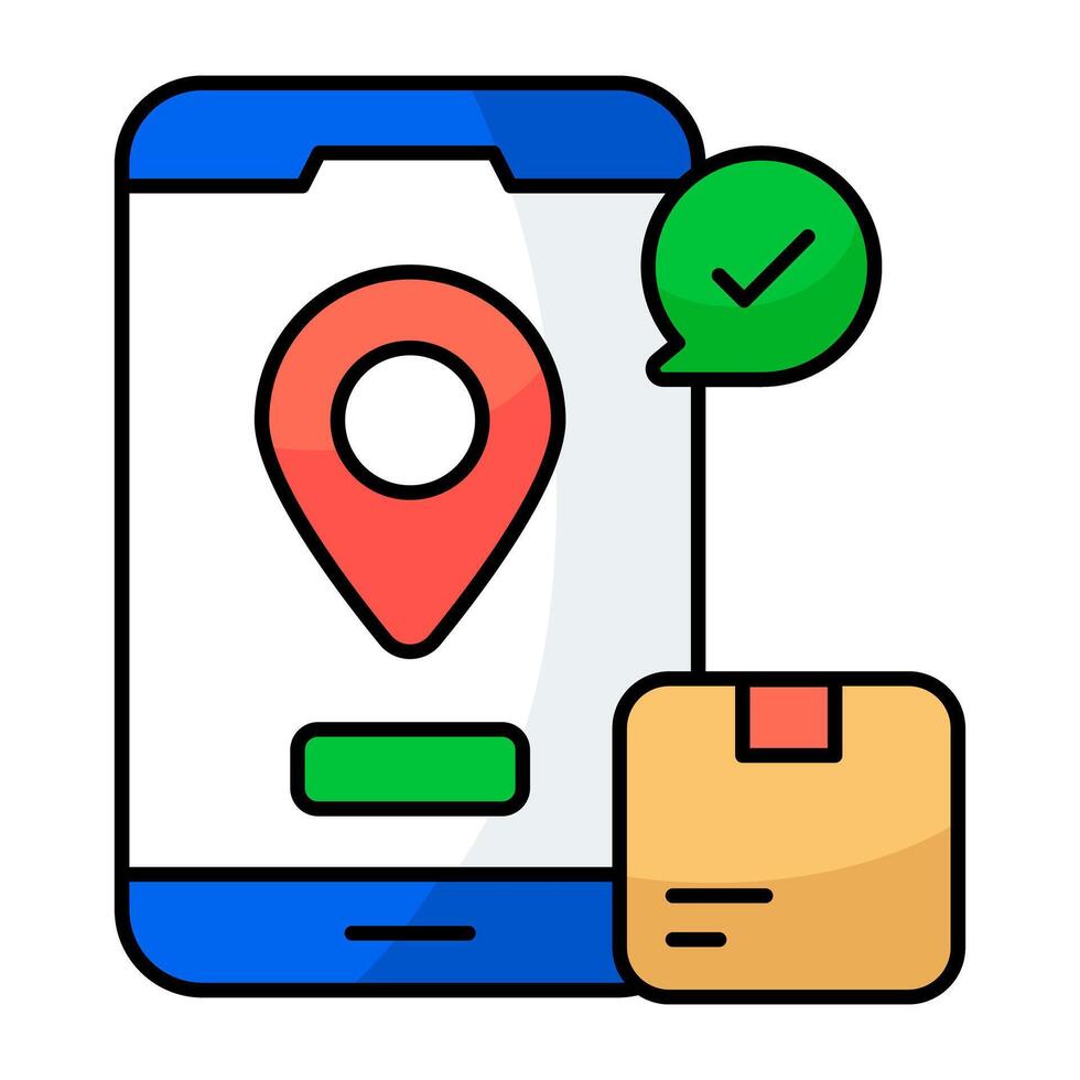 Perfect design icons of mobile parcel location vector