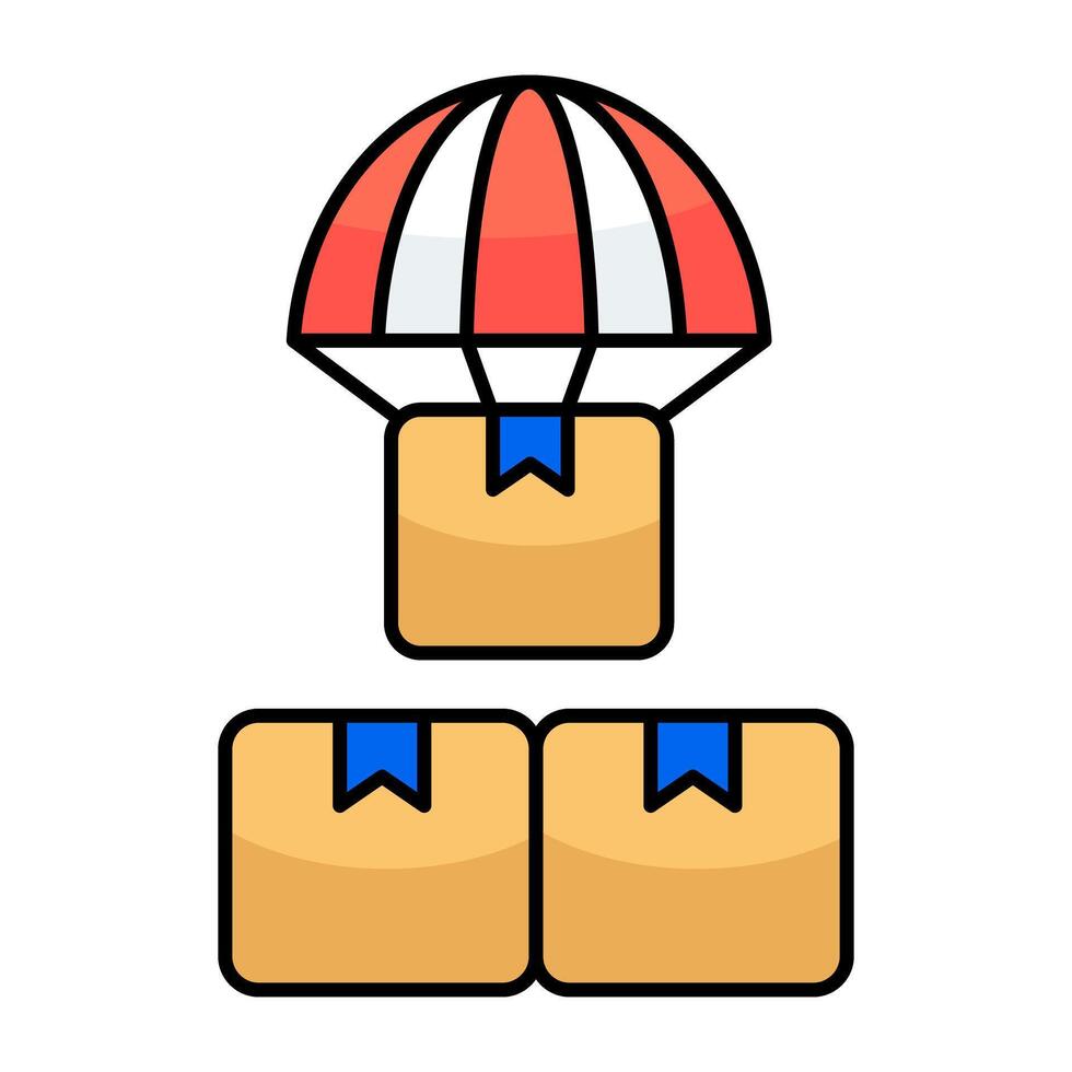 An icons design of parachute delivery vector