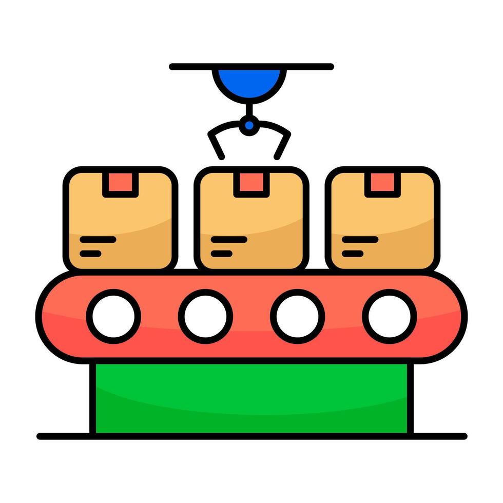 Conveyor belt icon, editable vector
