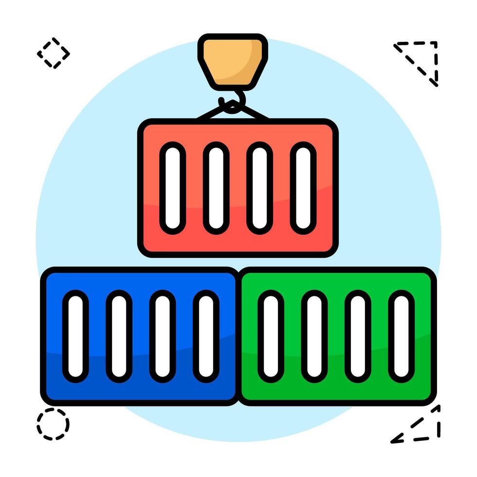 An icon design of containers vector