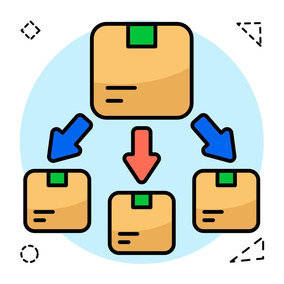 Editable icon of parcel directions vector
