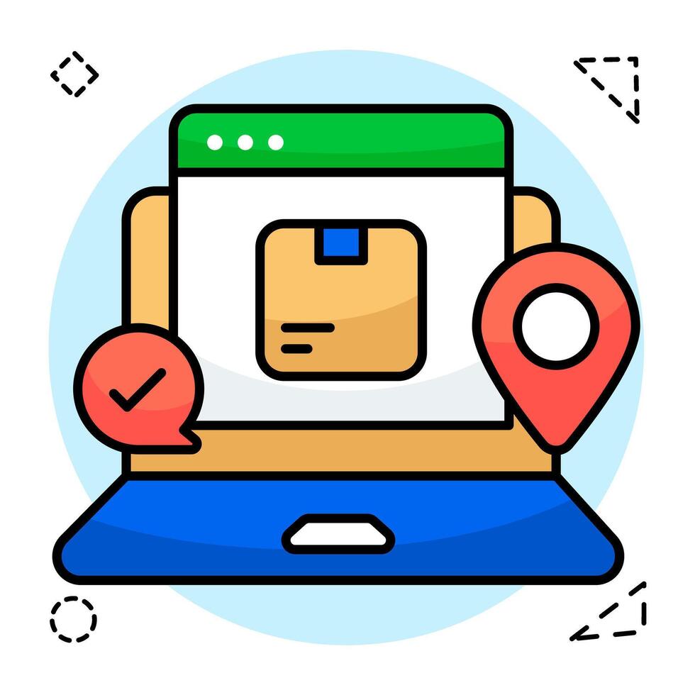 An icon design of online package vector