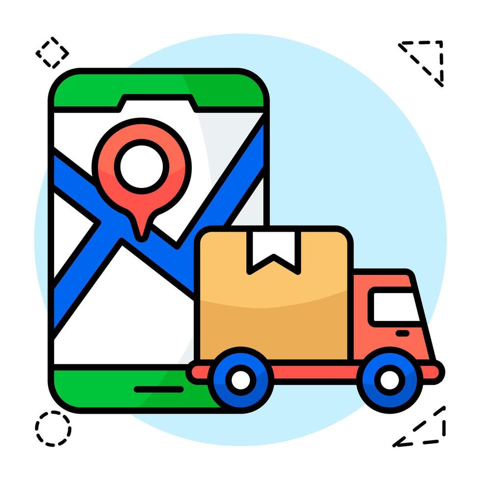 Perfect icon of mobile cargo location vector