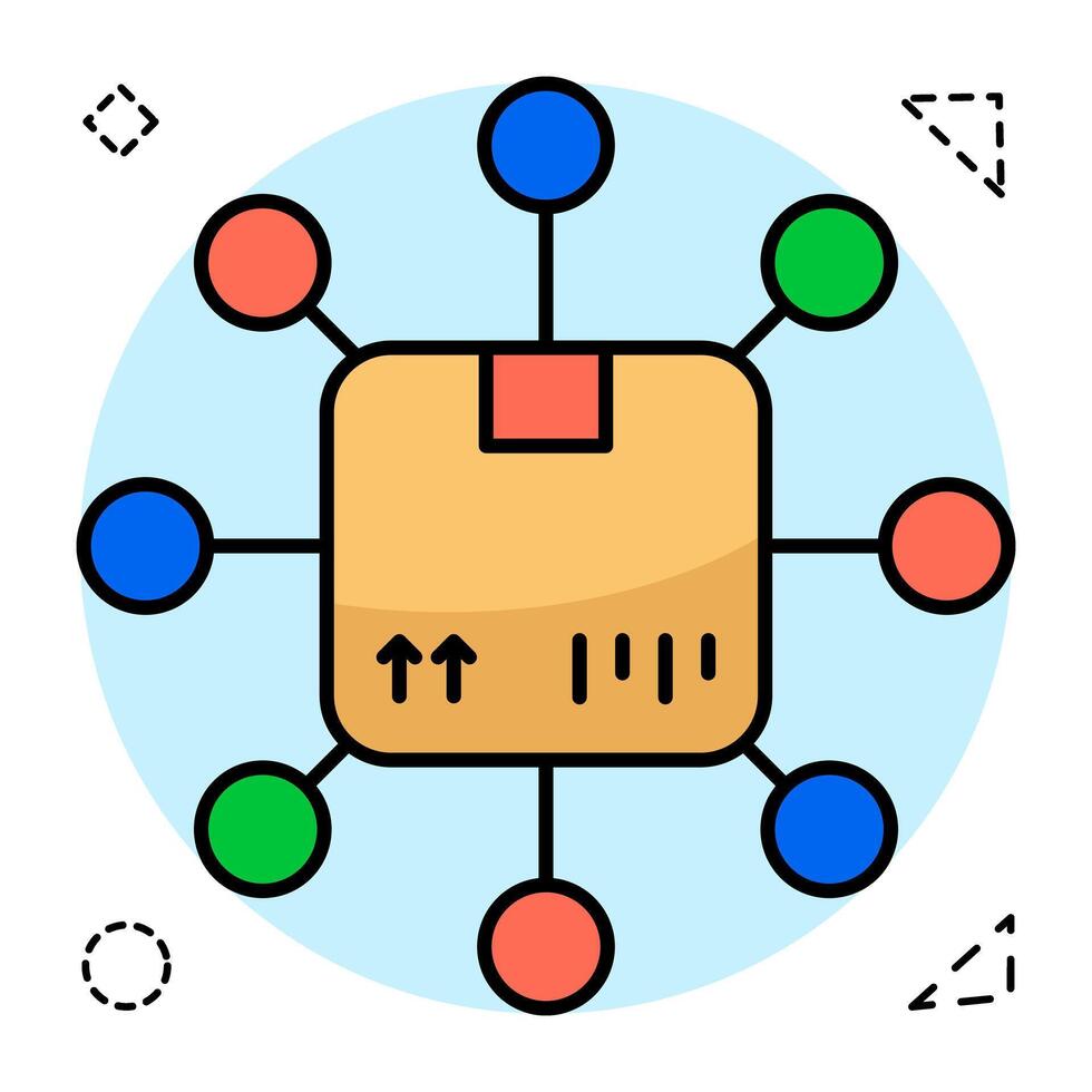 Parcel network icon in trendy design vector