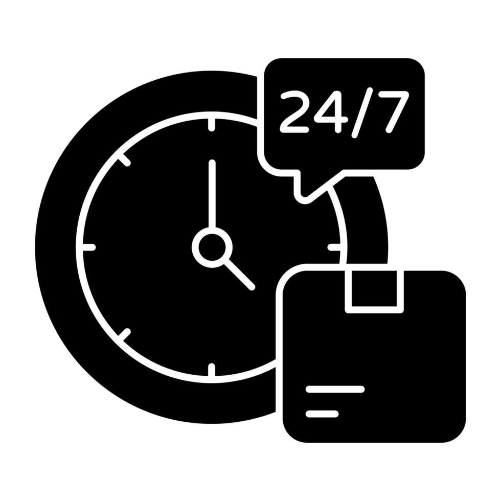 Creative design icon of 24 hr delivery service graphics vector
