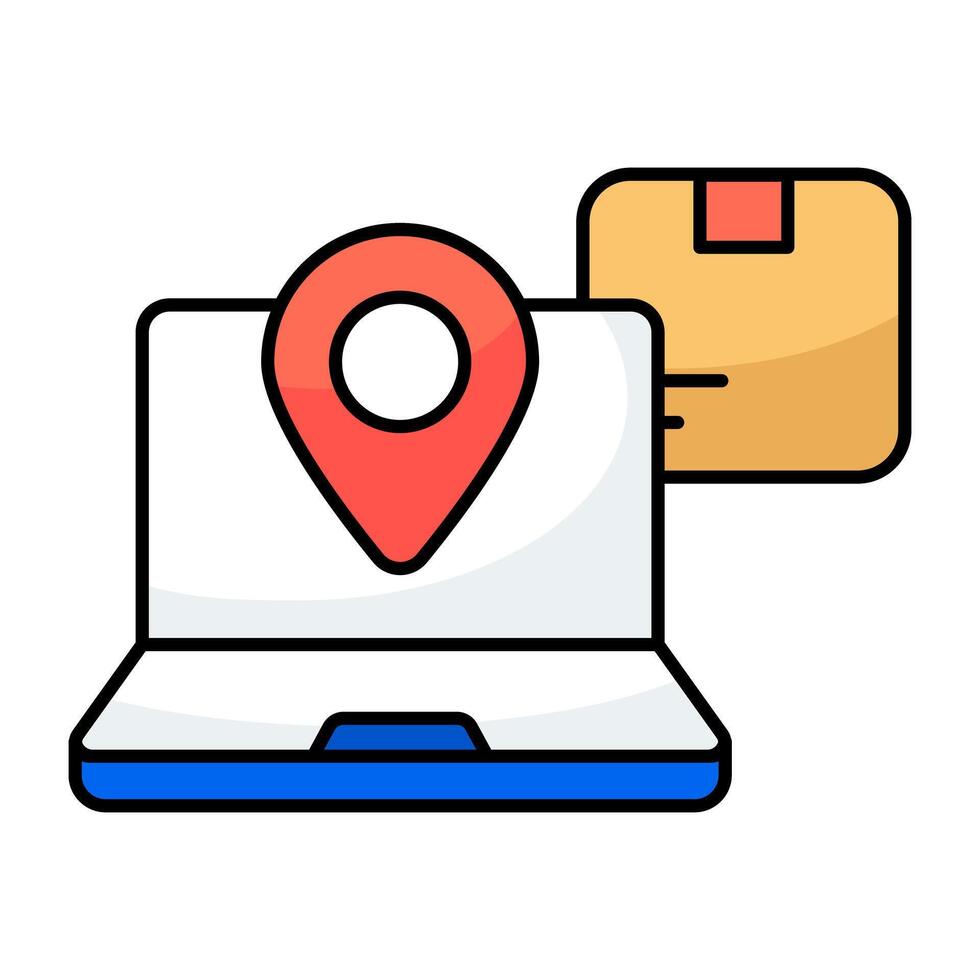 An icon design of online parcel graphic vector