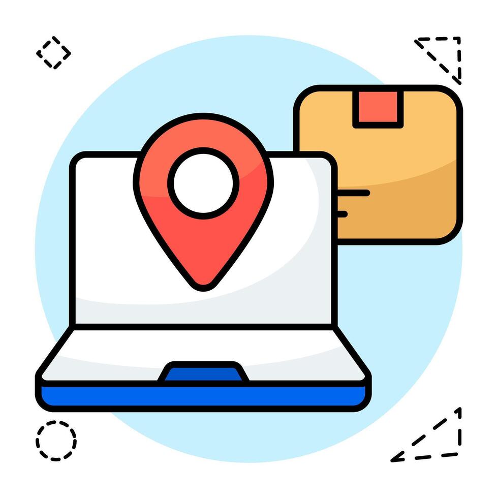 A flat icon design of online parcel vector