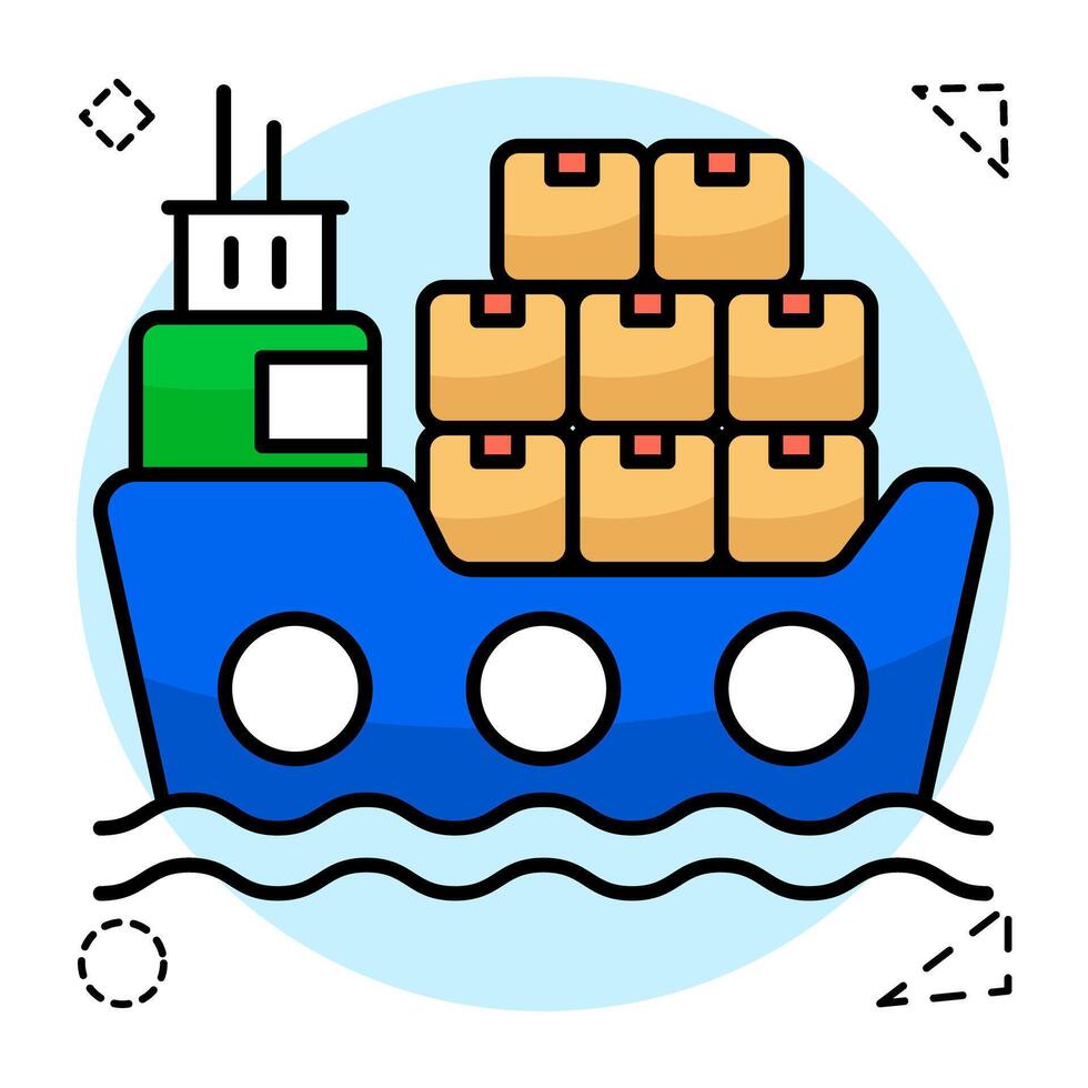Premium download of cargo boat vector