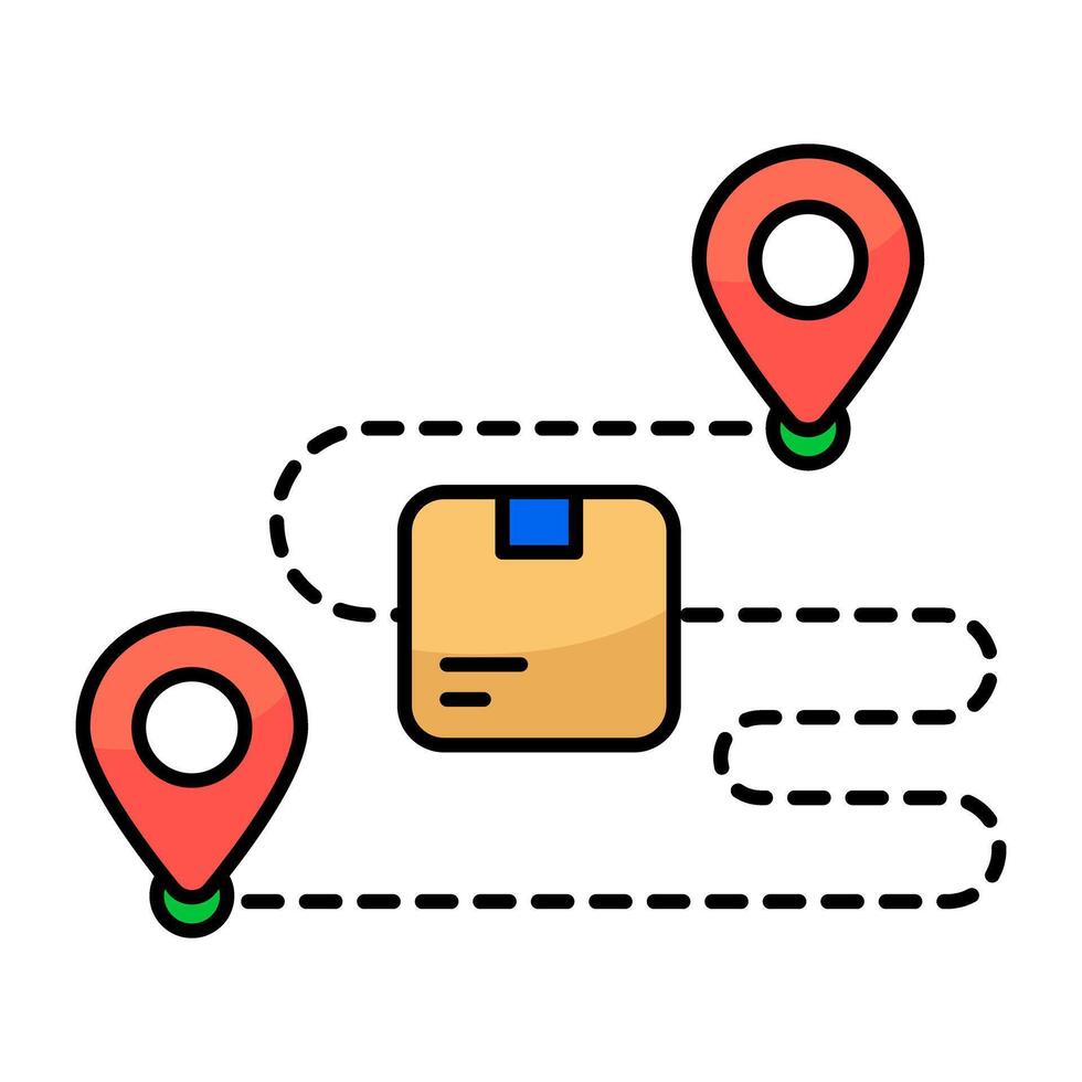 Modern flat design icons of parcel tracking graphics vector
