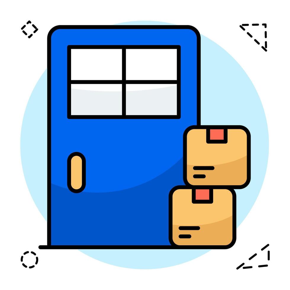 Conceptual design icon of flat door delivery vector