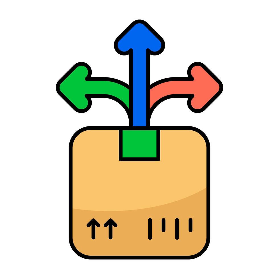 Editable design icon of parcels direction vector