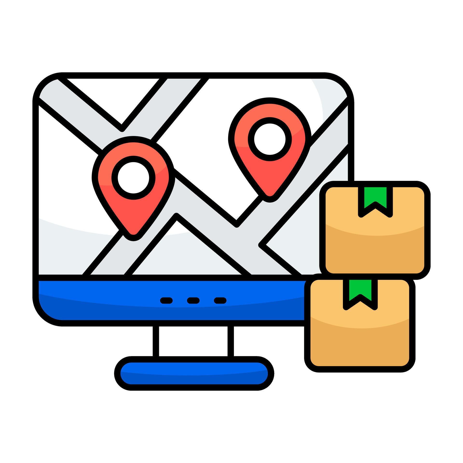 Perfect design icons of online parcel location 58337295 Vector Art at ...