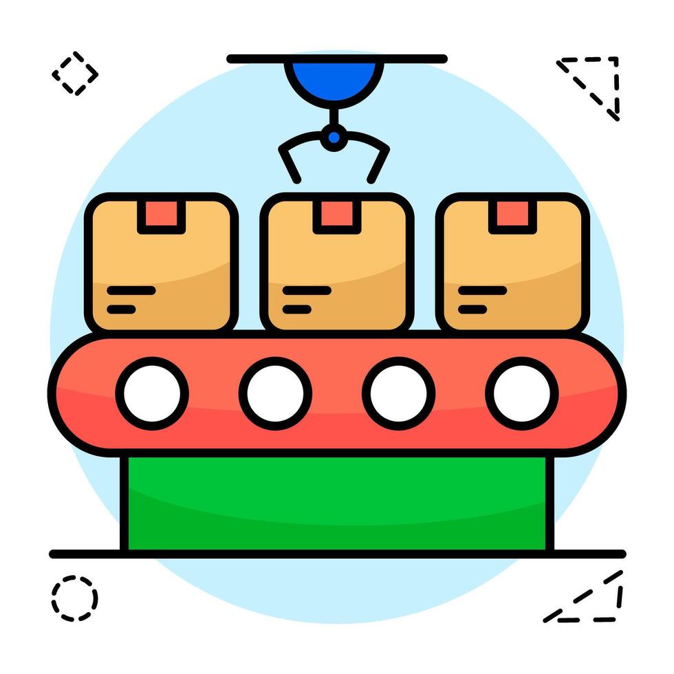 Conveyor belt icon of editable vectors