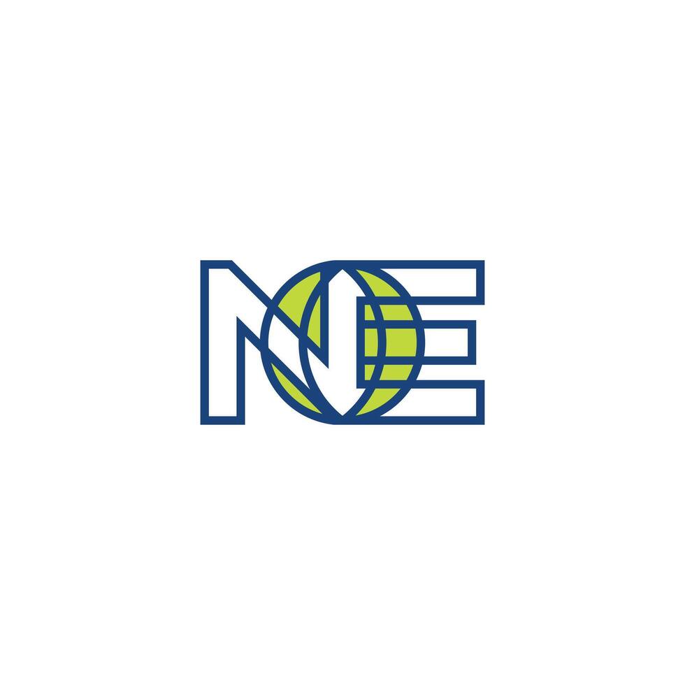 Minimalist EN NE Earth Typography Logo Design vector