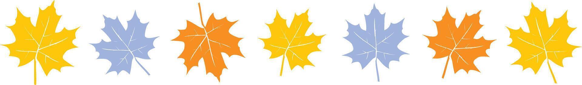 Autumn leaves collection border vector