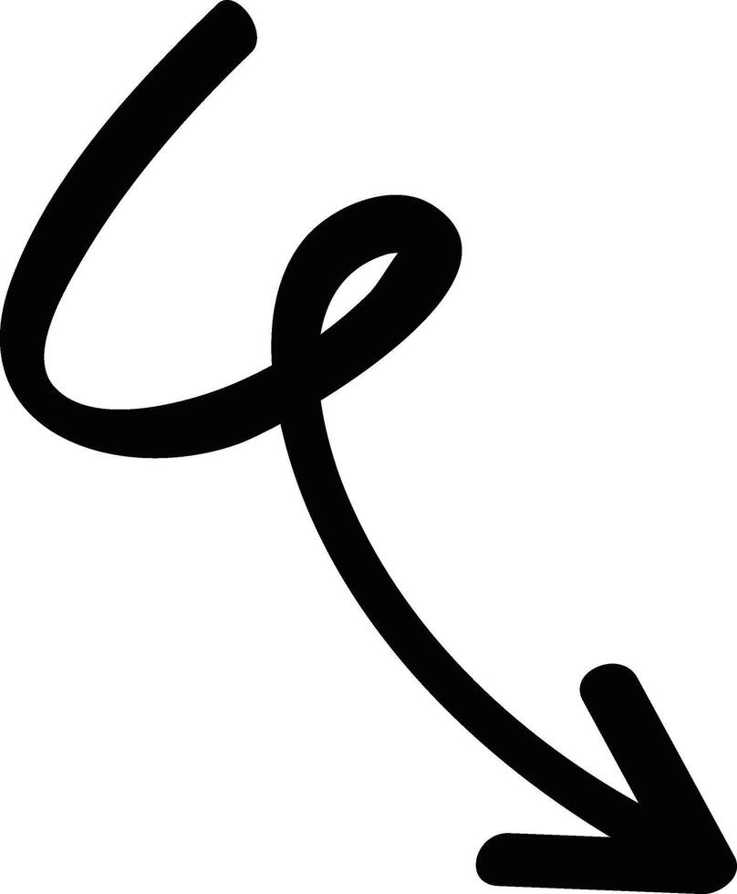 Hand drawn arrow pointing illustration vector