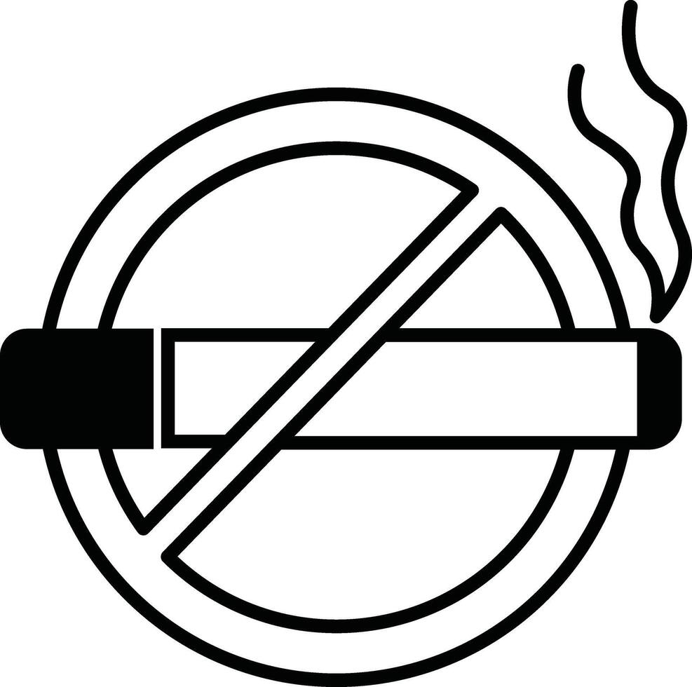 Flat No Smoking Symbol for Print and Digital Use vector