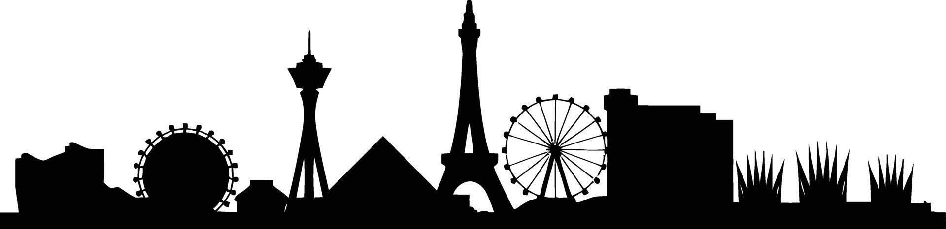 Las Vegas cityscape silhouette on a white background vector
