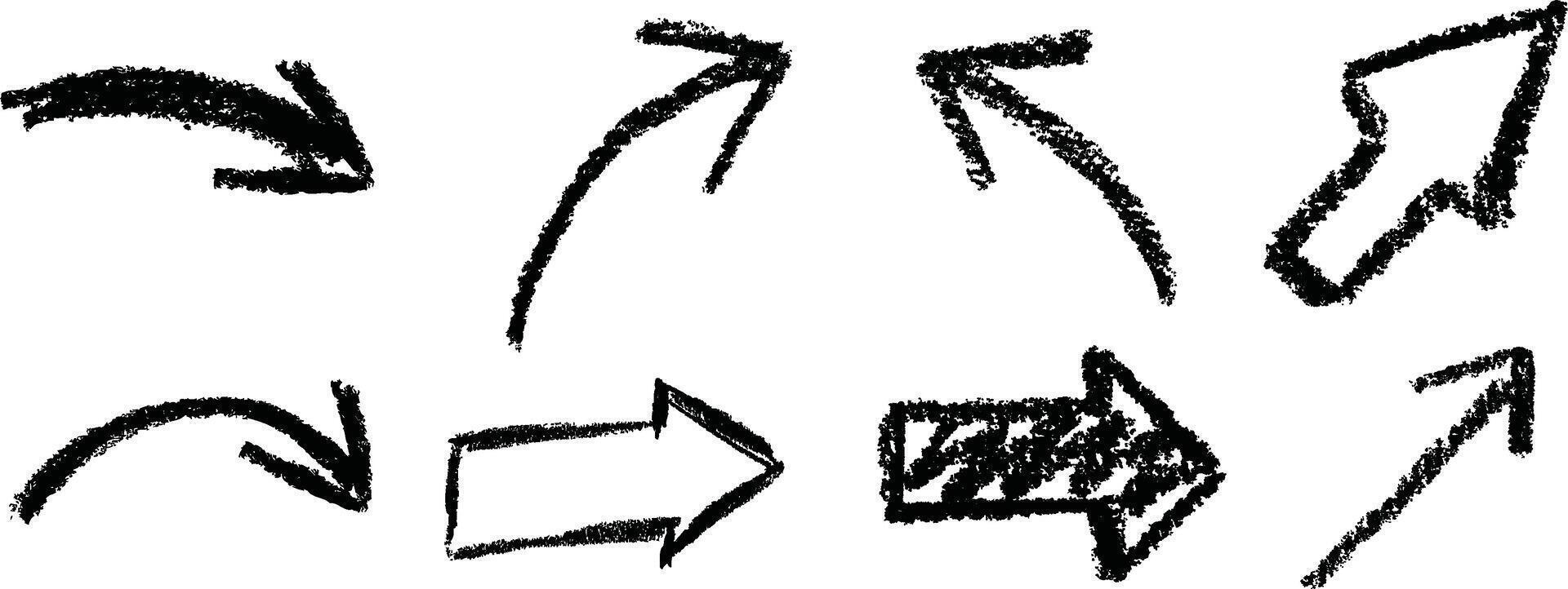 Hand drawn arrow pointing set, hand-drawn arrow, pointing arrow, sketch arrow, doodle arrow, direction icon vector