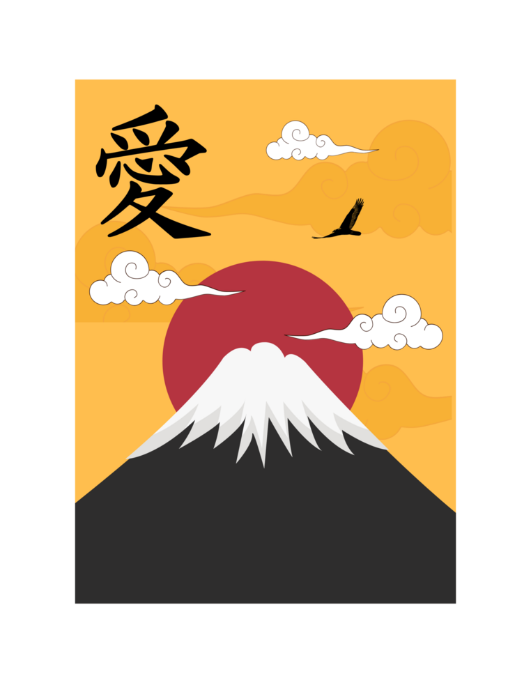 japanese mountain design png