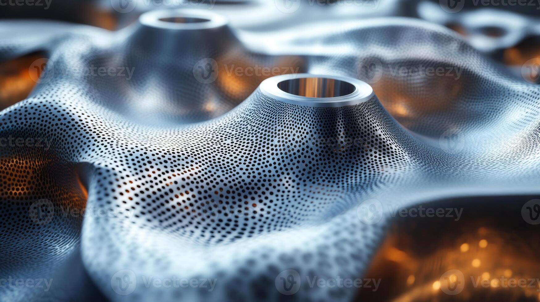 Detailed view of a complex surface texture with aluminum casting, highlighting the precision of modern manufacturing techniques in industrial environments. photo