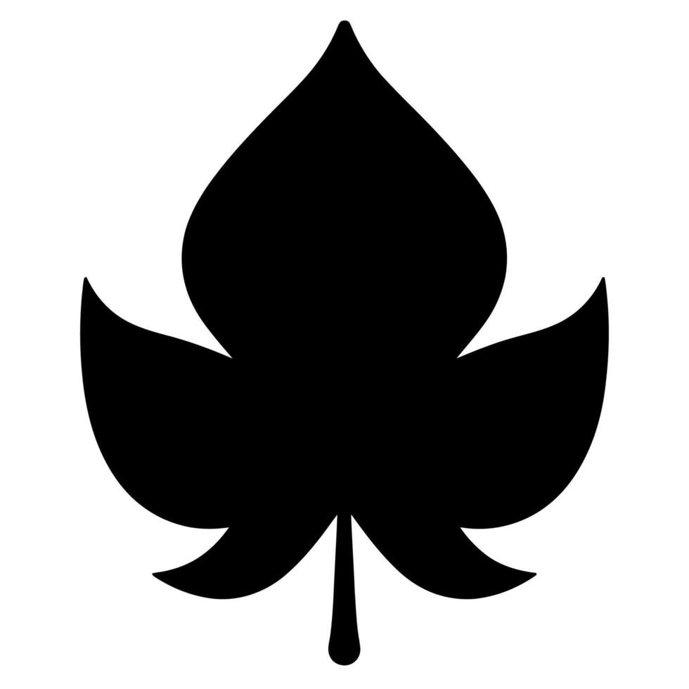 Minimalist black maple leaf icon. Perfect for autumn designs, nature graphics, logos, or seasonal illustrations. vector