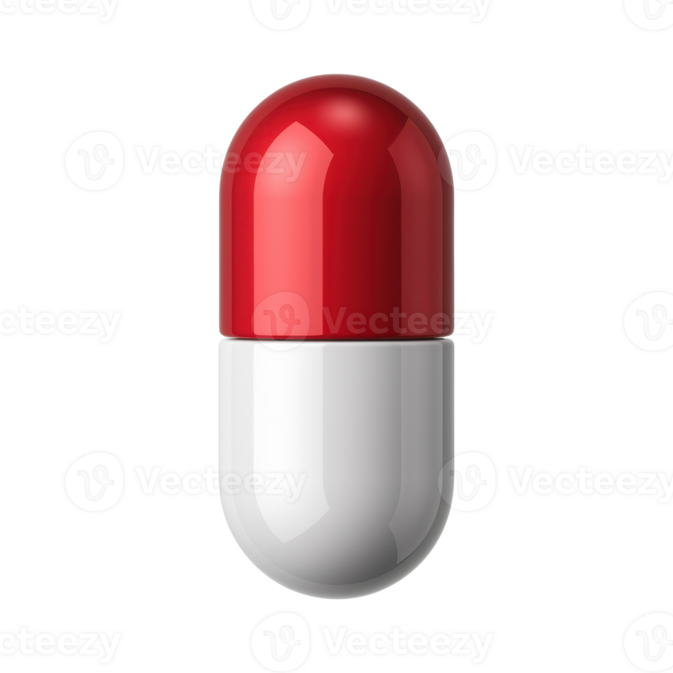 A red and white capsule, a common pharmaceutical dosage form png